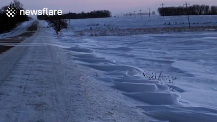 Strong wind create beautiful snowdrift patterns