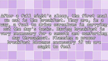 Planning A Perfect Breakfast