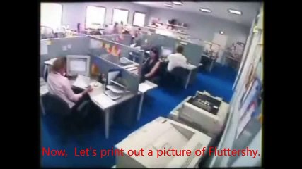 AGK's dad tries to print out a picture of Fluttershy