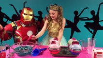 Real princess Ella shows you how to make DIY giant gummy edible orbeez w koolaid and real ironman