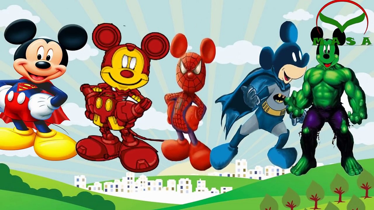 Spiderman Bat Man, Minions, Mickey Mouse Finger Family Songs★ Cartoons For Children ★ Kids Song