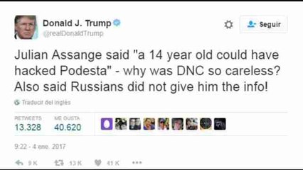 Trump se fía más de Assange que del espionaje de EE.UU. sobre ciberataques