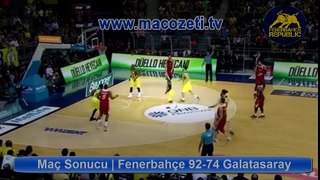 Fenerbahçe 92-74 Galatasaray Odeabank Maç Özeti 13 Kasım 2016 | www.macozeti.tv