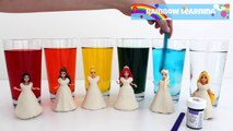 Learn Rainbow Colors with Play Doh & Disney Princesses & Water Paint * RainbowLearning