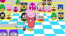 New Peppa Pig Shopping For Kids Surprise Eggs | Pink Spiderman Batman Pj Masks Paw Patrol #Animation