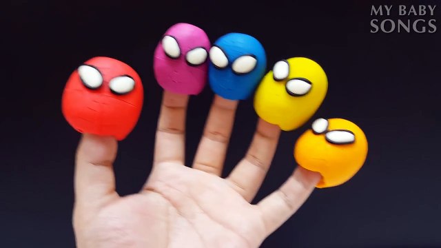 Spiderman Play Doh Colorful Finger Family Nursery Rhymes ( play dough )