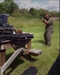 He's Ready: Dude Lets Off Some Serious Rounds, Completes A Barrel Roll, Then Gets In A Surrender Position!