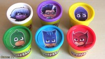 Learn Colors PJ MASKS Disney Jr Owlette, Catboy, Gekko, Romeo Play Doh Toy Surprise