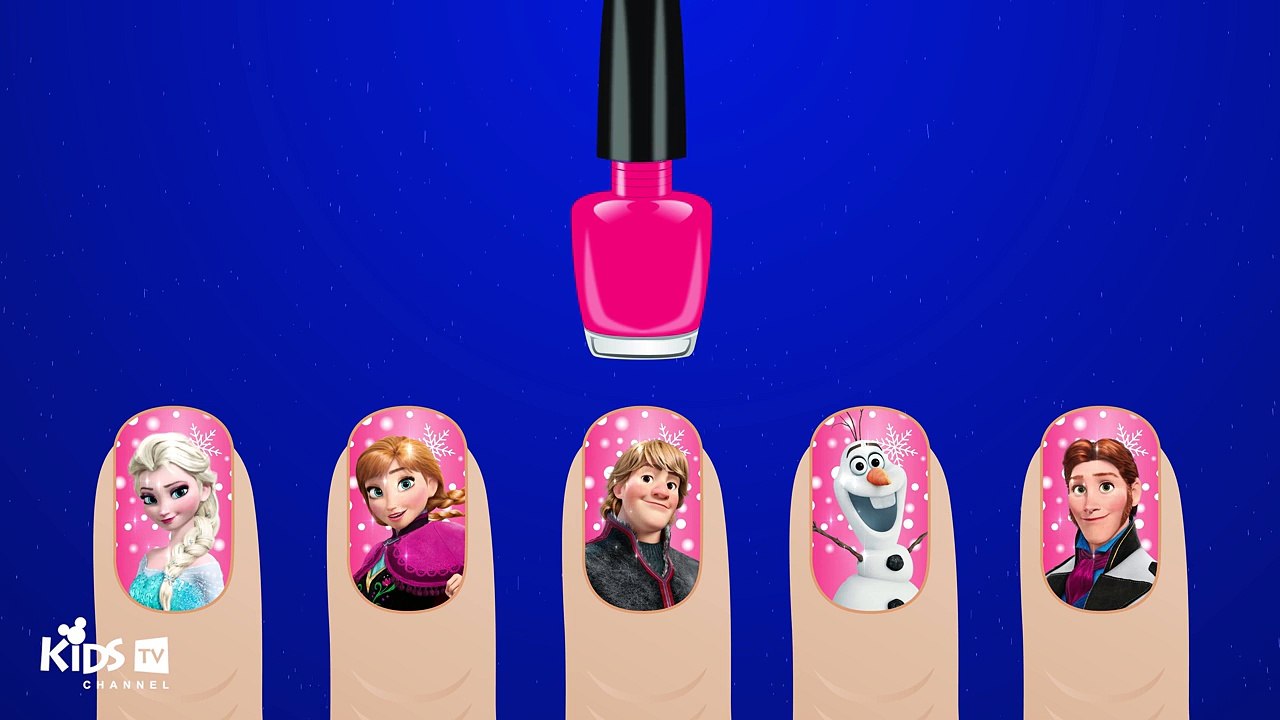 Learn colors for kids Elsa Anna Frozen Surprise Nails Polish Children Toddler Videos