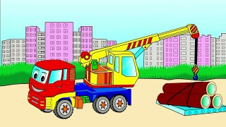 Big Trucks & Vehicles. Cartoons for Kids. Learning colors