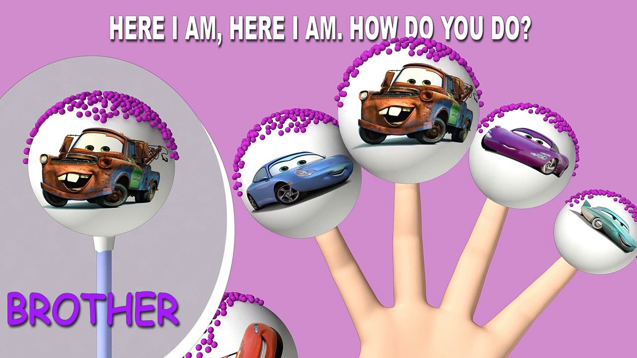CARS Finger Family Nursery Rhymes for Kids | Cake Pop Finger Family