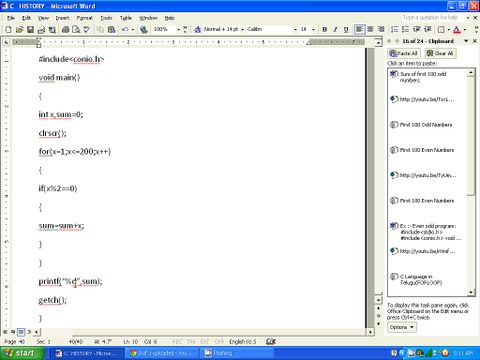 C LANGUAGE FIND SUM OF 100 EVEN NUMBERS PROGRAM