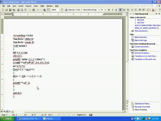 C LANGUAGE ASCENDING ORDER PROGRAM