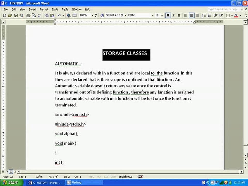 C LANGUAGE AUTO STORAGE CLASS