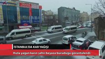 İstanbul’da kar havadan görüntülendi