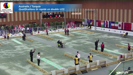 Qualifications, tir rapide en double U23, Australie et Turquie, Sport Boules, Mondial Jeunes, Monaco 2016