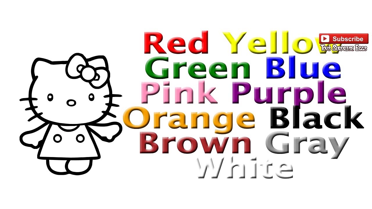 Learning COLOR with Hello Kitty I Learn ENGLISH Colour Words for Kids daycare enjoy HelloKitty