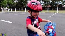 Venom Steals Spiderman Bicycle Kids Spidey Bike Riding Park Playtime Fun  Ice Cream Eating