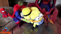 Minion kidnapped Spiderbaby Mininons vs Spiderman w Super Hulk Minion Fun Superhero in Real Life