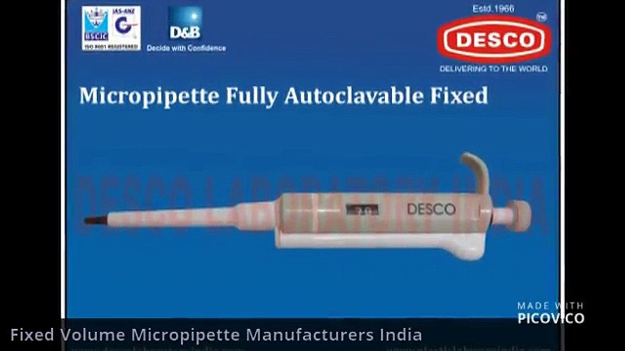 Fixed Volume Micropipette Manufacturers India