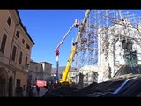 Norcia (PG) - Terremoto, protezione Chiesa San Benedetto - timelapse (05.01.17)