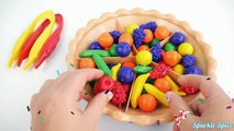 Learn Colors Fruits Sorting Pie Play Doh Balls Strawberry Molds Creative Kid Fun SparkleSpiceFun.com