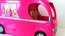 Barbie Glam Camper van RV fun toys review - Barbie kitchen, Swim