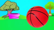 Learn 3D Colors Nursery Rhymes, Learn Colors, Learning Colours With Basket Ball Machine Cartoon