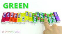 Learn Colors with Colorful PEZ Candy Collection Rainbow Finger Family Nursery Rhymes EggVideos.com