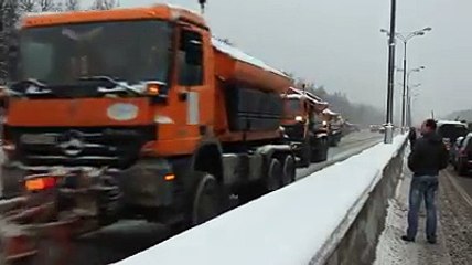 Cleaning roads in Russia