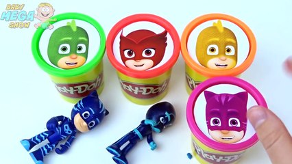 Descargar video: Сups Stacking Toys Play Doh Clay Pj Masks Disney Collection Learn Colors for Children