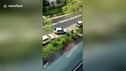 Motorist drives away after struggling to park for over a minute