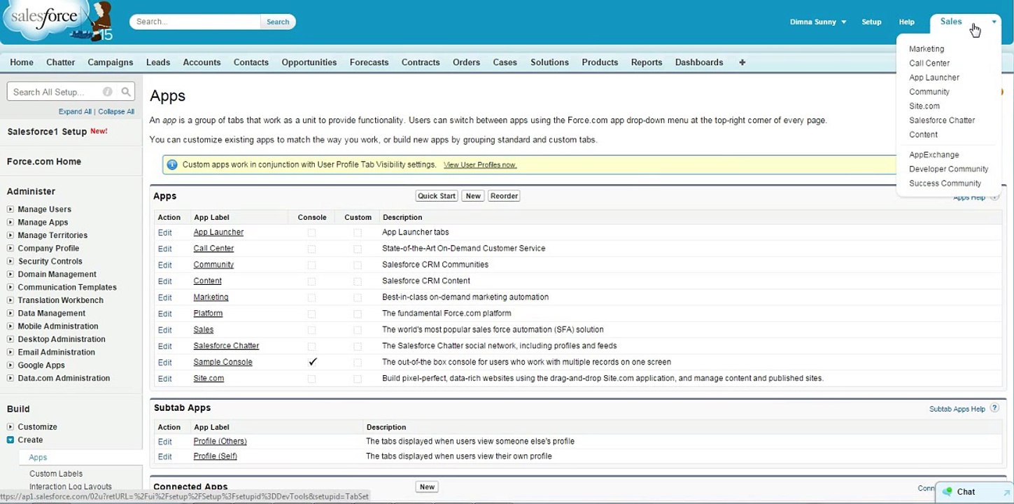 How to create your first app in Salesforce