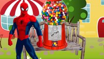 Spiderman and Frozen Elsa and Olaf blow gum Finger Family Nursery Rhymes Lyrics