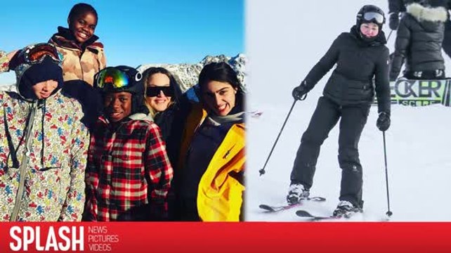 Madonna skis the Swiss Alps with her family, starting off 2017 with a chalet vacation