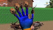 Lion Attacks Animals Finger family 3d rhyme | Animated Nursery Children rhymes Collection