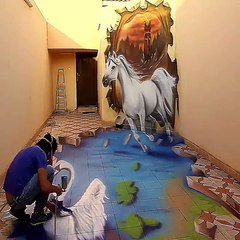 Stunning Room and Floor Air Brush Art