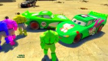 Hulk Colors and his Friends Having Fun with Lightning McQueen Disney Cars Nursery Rhymes Songs