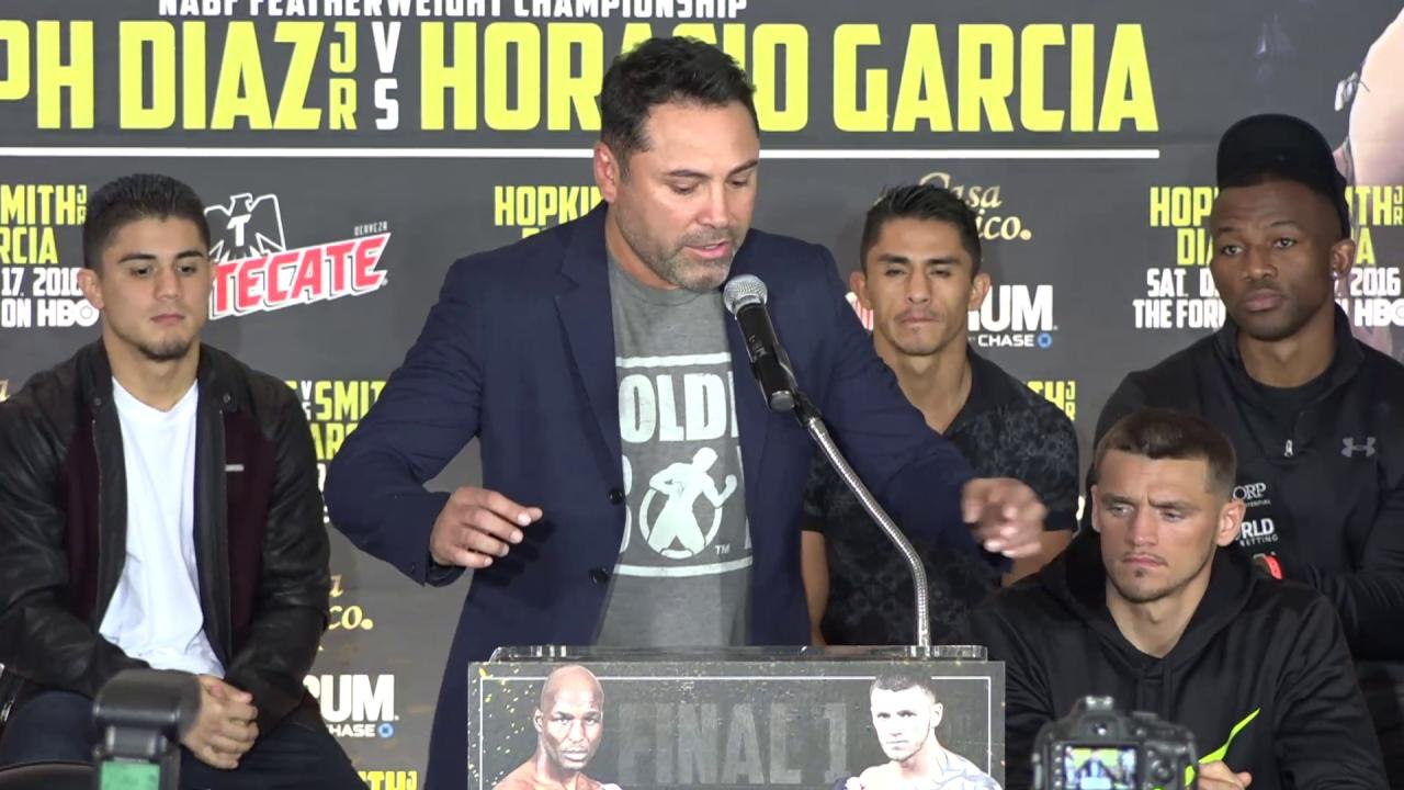 Chairman and CEO of Golden Boy Promotions @OscarDeLaHoya at #Final1 Press Conference