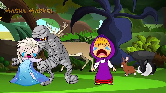 Masha giving Cake Frozen Elsa, PJ Masks Catboy Owlette Masha and The Bear Spiderman Dora Crying