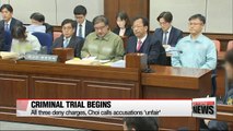 Choi Soon-sil and ex-presidential aides deny charges in first trial hearing