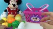 Minnie Mouse Bowtastic Toy Velcro Cutting Fruit Vegetables Shopping Basket Kitchen Videos for Kids