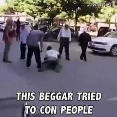 The beggar is a fan of the movie Trading Places. All jokes aside. This is ridiculous.