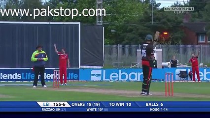 Abdul Razzaq 62 off 30 Balls batting HIGHLIGHTS in Leicestershire won by 4 wickets.FLV