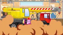 The Yellow Diggers build - Construction Trucks Video - World of Cars for children