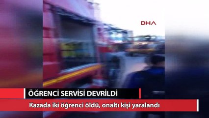 Cihanbeyli'de öğrenci servisi devrildi