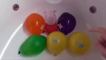 Peppa Pig Face Wet Balloons Colors - TOP Learn Colours Balloon Finger Family Nursery Collection-AnxVBE