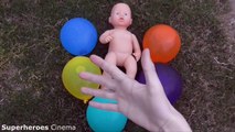 Learn Colours Finger Family Song For Baby - Wet Balloons Nursery Rhymes Kids with Real Baby videos-nuB