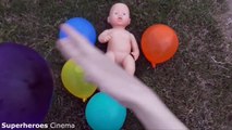 Learn Colours Finger Family Song For Baby - Wet Balloons Nursery Rhymes Kids with Real Baby videos-nuB