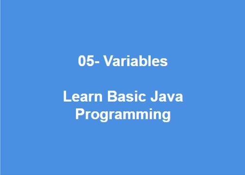 05 - Variables Learn Best Basic Java Programming